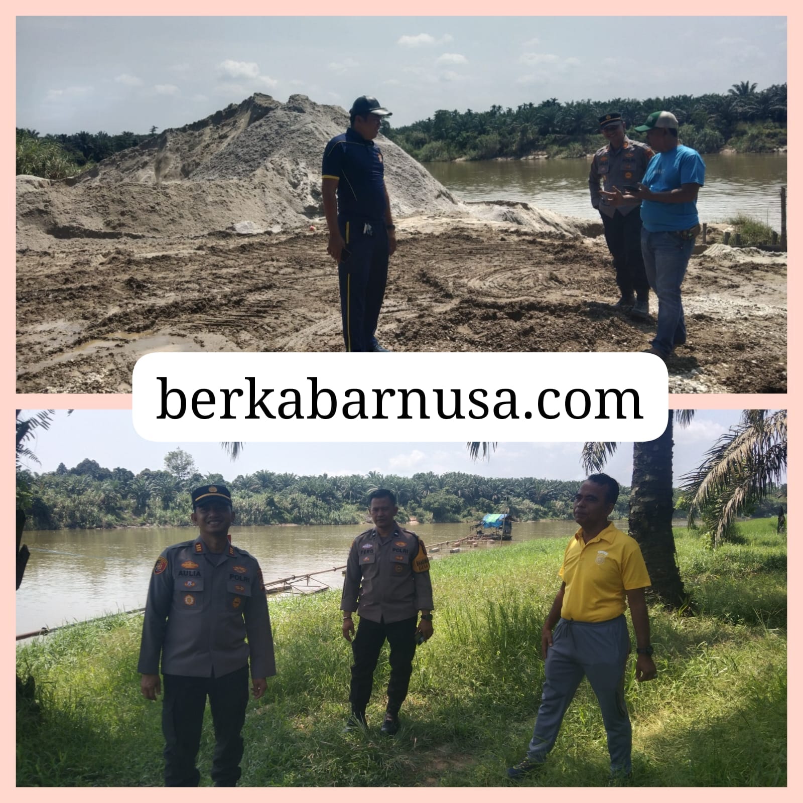Polsek Tambang ' Police Line' Lokasi Galian C Diduga Milik Rido di Desa Tanjung Kudu