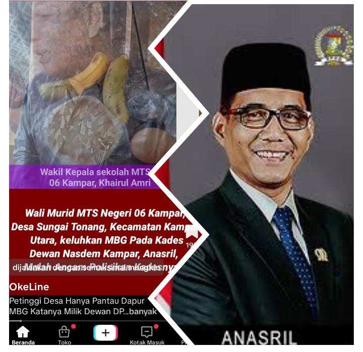 Viral.!! MBG Milik Anasril ' Dewan Nasdem Kampar' Disorot Publik Di Desa Sungai Tonang