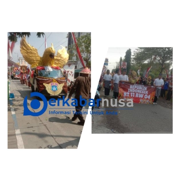 Merdeka ! Ribuan Warga Masangan Kulon Tumplek Blek Pamerkan Kostum Unik HUT RI Ke 80 Tahun.