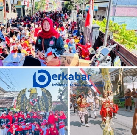 Meriahkan HUT RI Ke 80 Tahun,Ribuan Warga Desa Banjar Kemantren Hadiri Jalan Sehat Dan Karnaval.